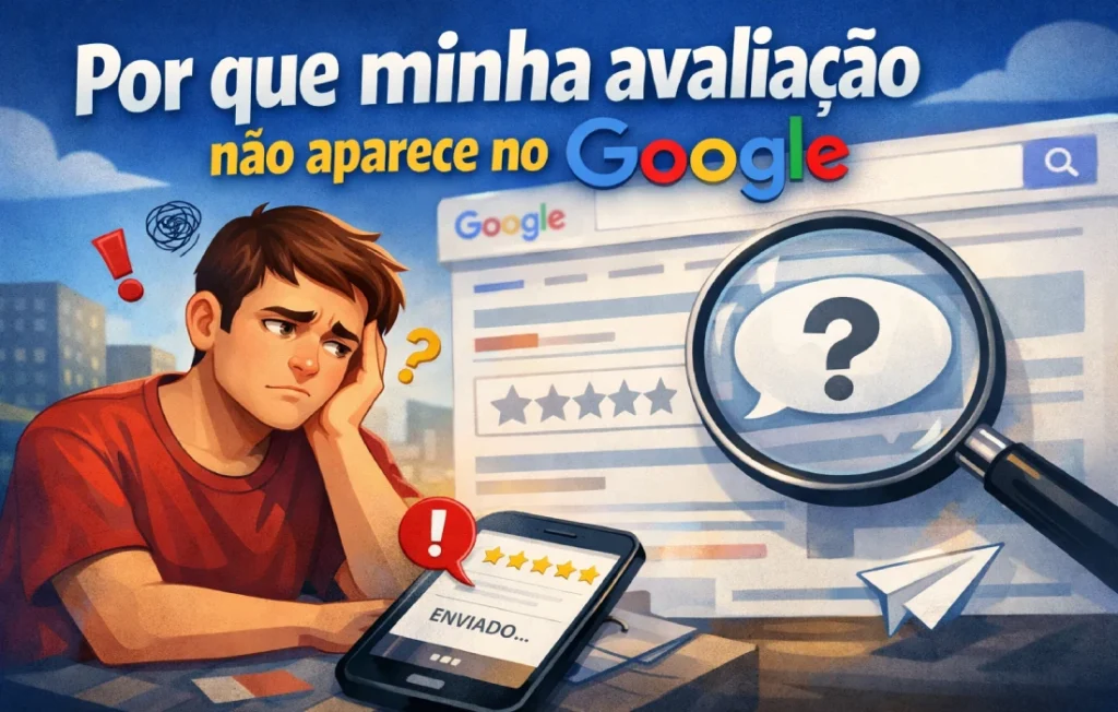 Porque minha avaliação não aparece no Google